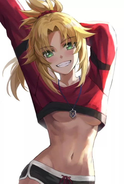 Mordred's smile and underboob are too precious (by tonee)