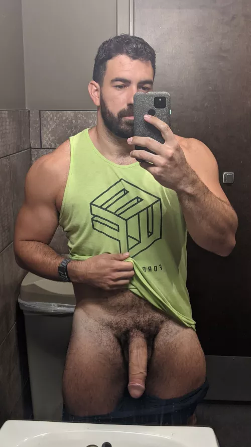 This coffee shop should really clean their mirror...