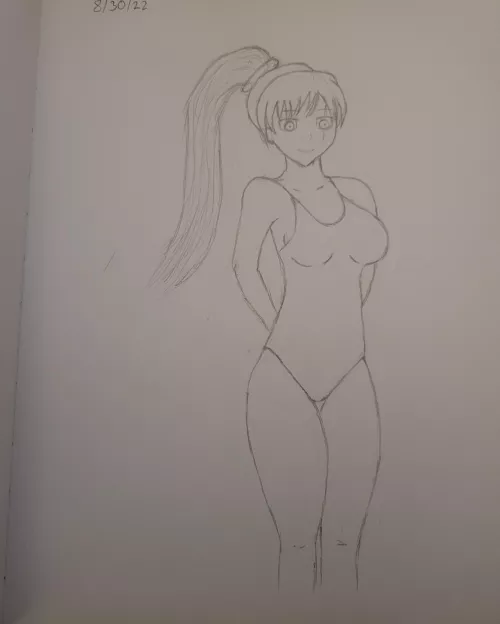 Weiss in a swimsuit