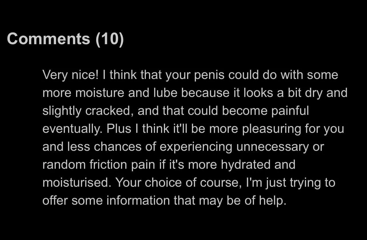 Dry cracked penis