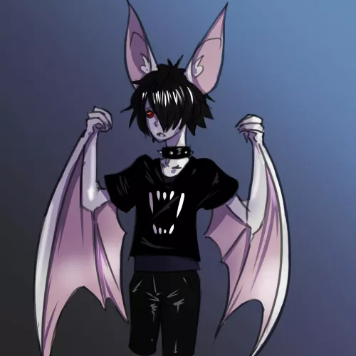 I decided to make a bat OC , His name is Riley :3 (Art by me)
