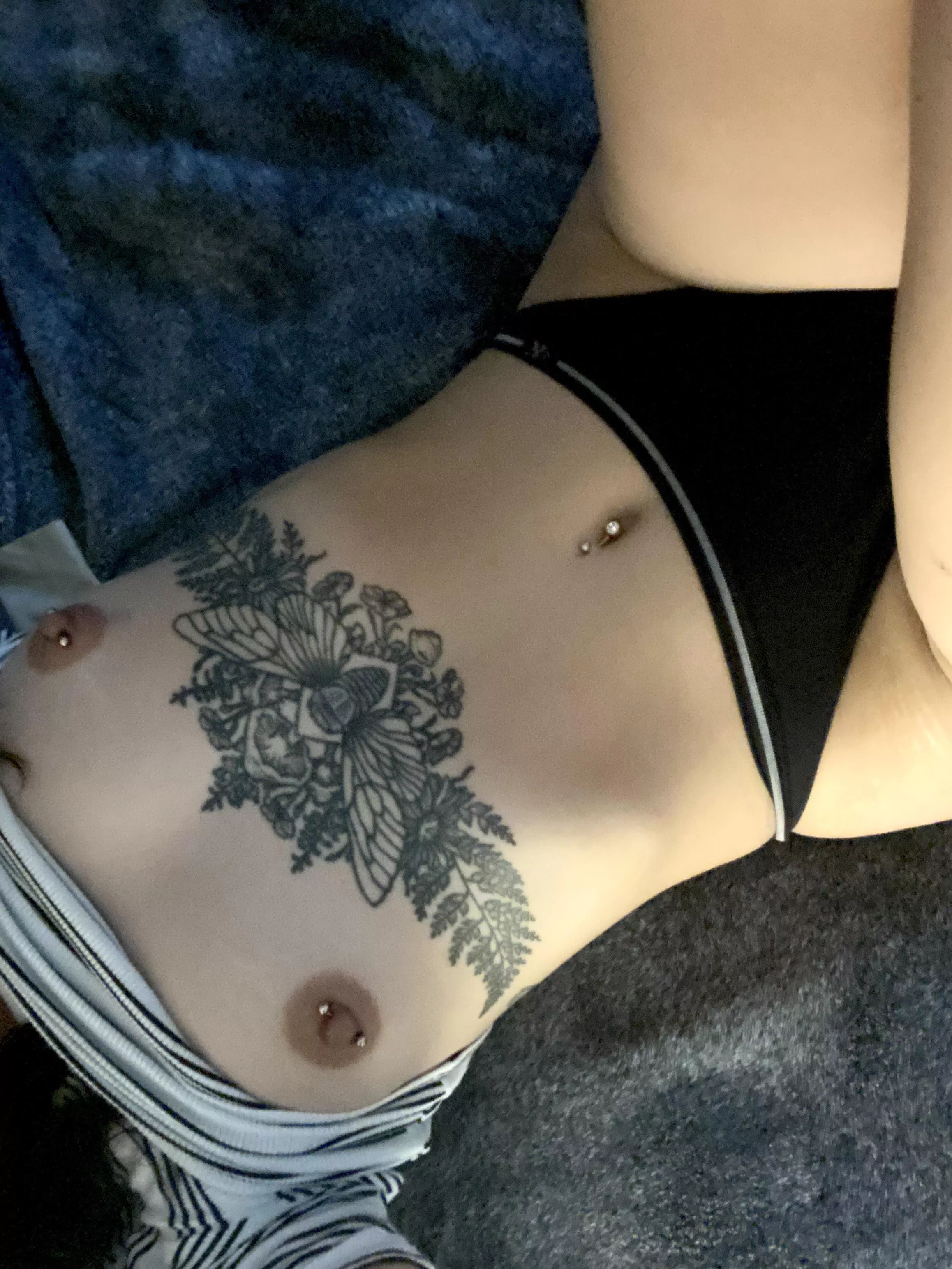 Just got my tiny titties pierced!