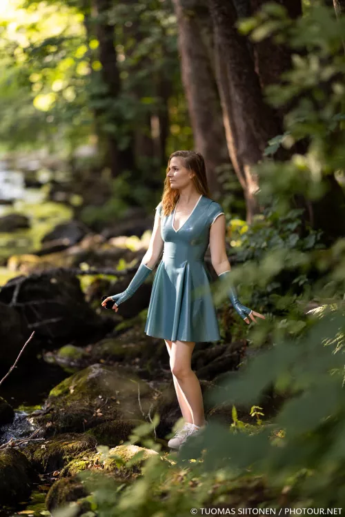 A tale as old as time; latex dress in fairytale woods