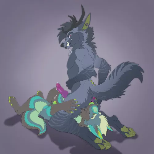 Charlie requested a late night snack, and I was happy to share! (BlueFoxalope)