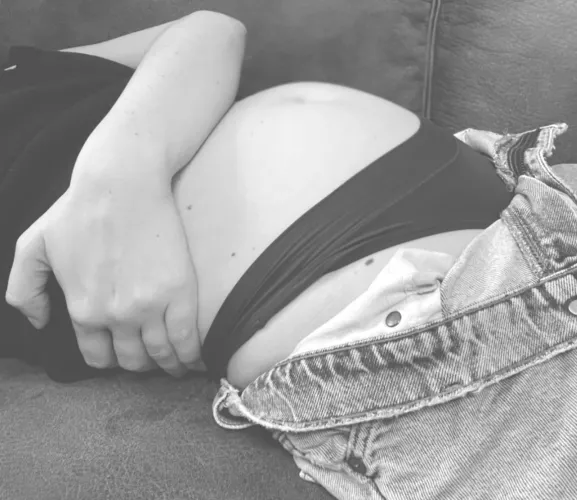 Imagine feeling this belly under you while your hard penis is pumping inside me hehe