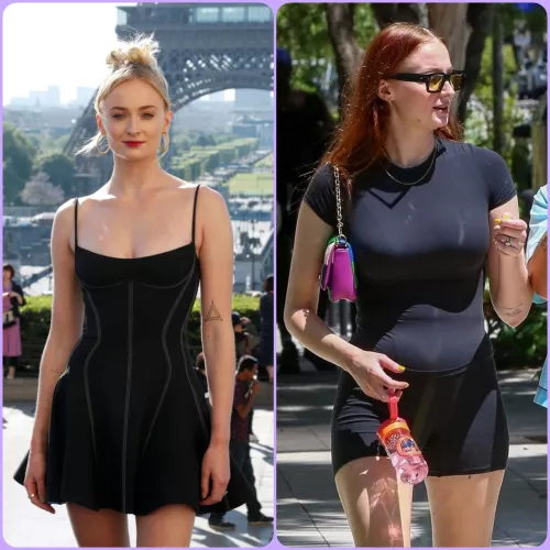 Sophie Turners transformed into such a milf