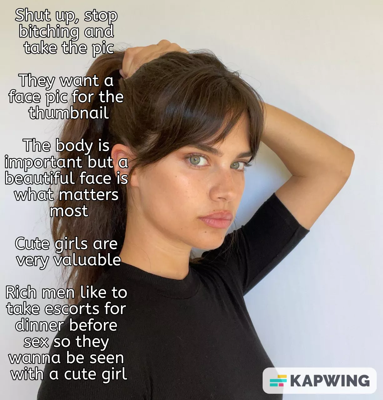 Your gf forces you to take her pics for her escort portfolio to send to the escort agency much to your disapproval but she doesn't care what you think Your gf forces you to take her pics for her escort portfolio to send to the escort agency much to your disapproval but she doesn't care what you think