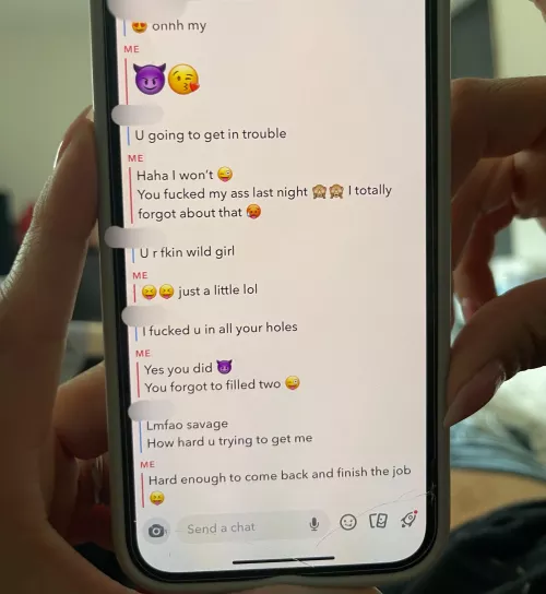 I invited hubby’s best friend over and convinced him to sleep in our bed with us 🙈 Can you guess what happened? Here’s a bit of our convo when he left in the morning 😈