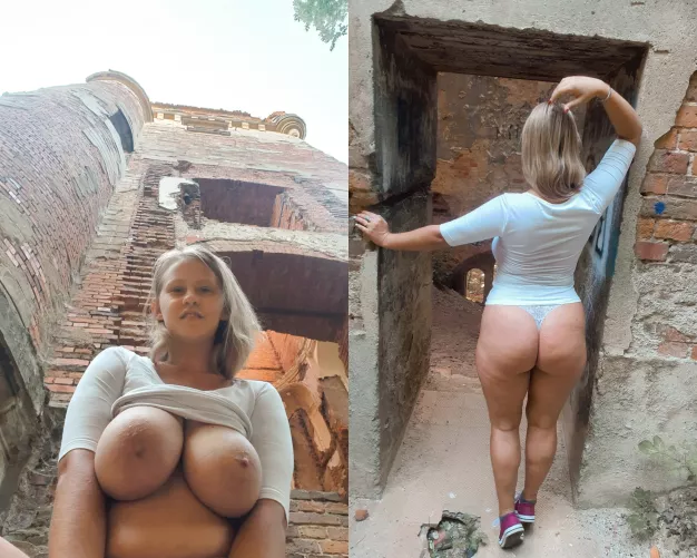 It's a solid ruin, and I'm a solid girl with massive thighs, a big ass and huge boobs who likes urbexing.
