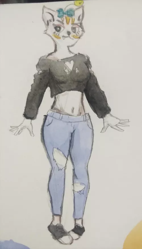 Hi! This is the first time I ever interact with a furry community. Here's an artwork of my Reddit avatar. It has been long since I use water color (not that I was good at it in the first place) so forgive me.