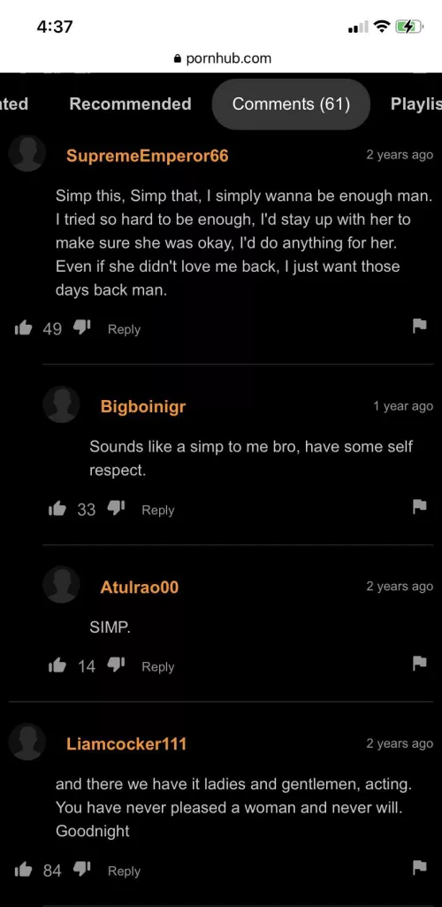 Sounds like a simp to me…