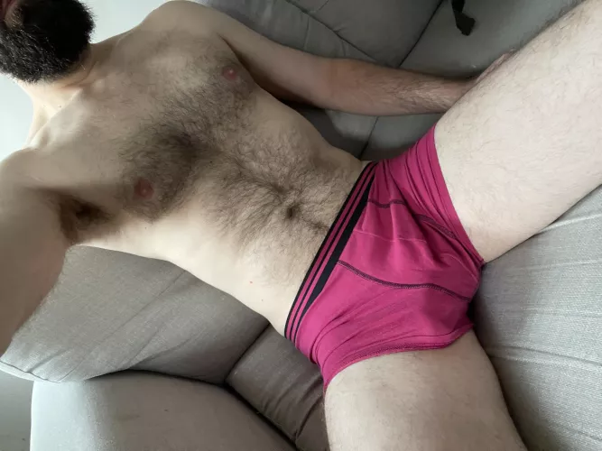 [41] Monday Morning Gone Mild! Just a hairy daddy bod getting ready for work, with a well stuffed pair of boxer briefs. Does this colour suit me?