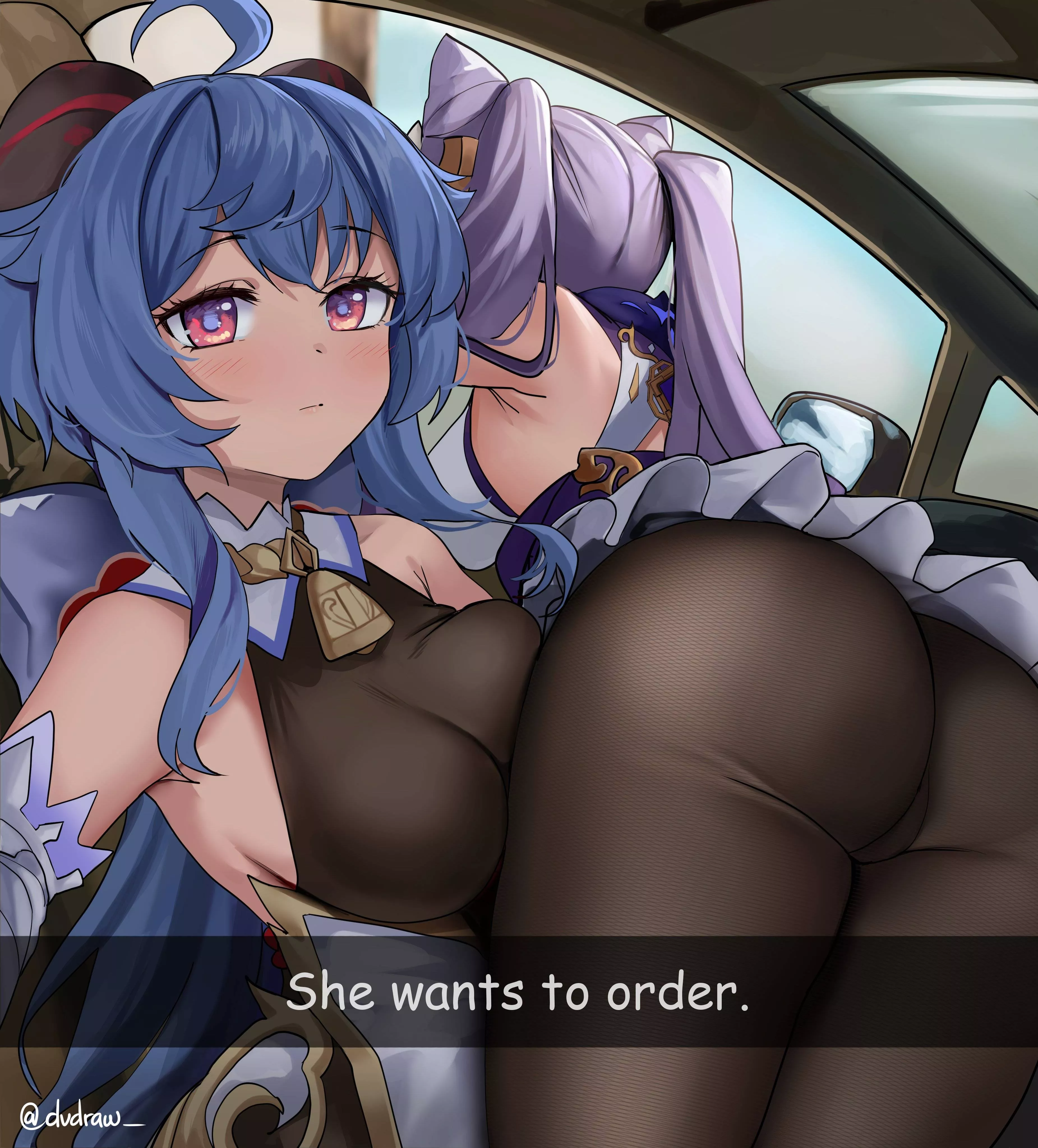 Keqing wants to order [Genshin impact] (by Dvdraw)