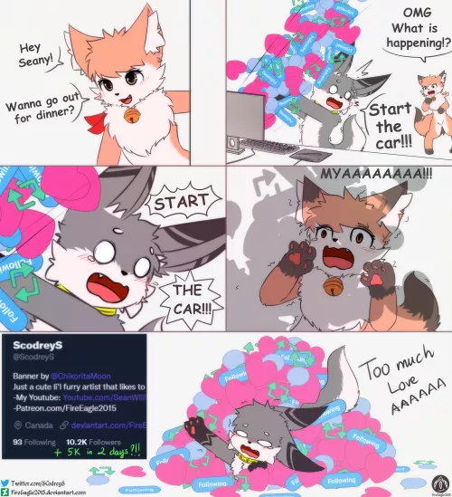 Feel the love [Thank you 3] (Art by me @ScodreyS on Twitter)