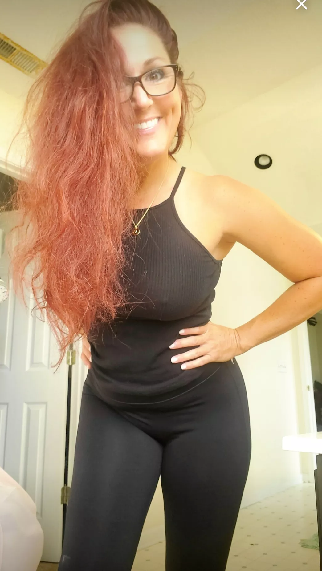 I always thought that you couldn't tell you're braless when your wearing black.[50F]