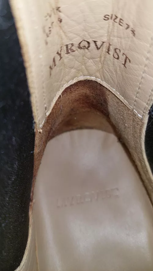 While trying to break in a new pair of boots, i got blood on the inside of the boot due to a blister. Now the suede inside part of the heel is stiff and coarse. Is there anything i can do to fix it or will it soften back up by itself? I'm worried they'