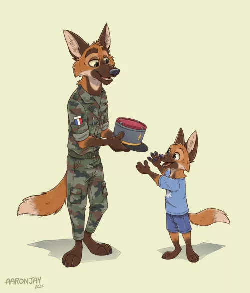Colonel Voracier & son - art done for me by AAR0NJAY, link and desc/story below