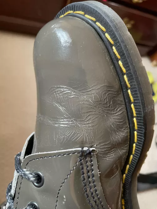 How to fix cracking on Solovair boots? (I think patent leather)