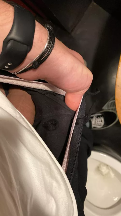 My boyfriend texted me when I was out. Stained my underwear after I saw the pic from him. Here’s a pic of me assessing the damage. Who wants to lick it clean?