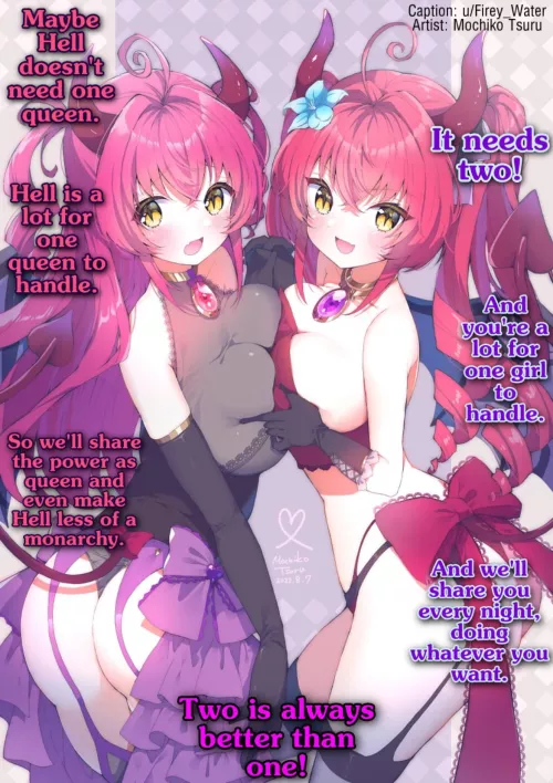 Picking the NEW queen of Hell. [Gender Neutral POV] [Two Girls] [Part 7]