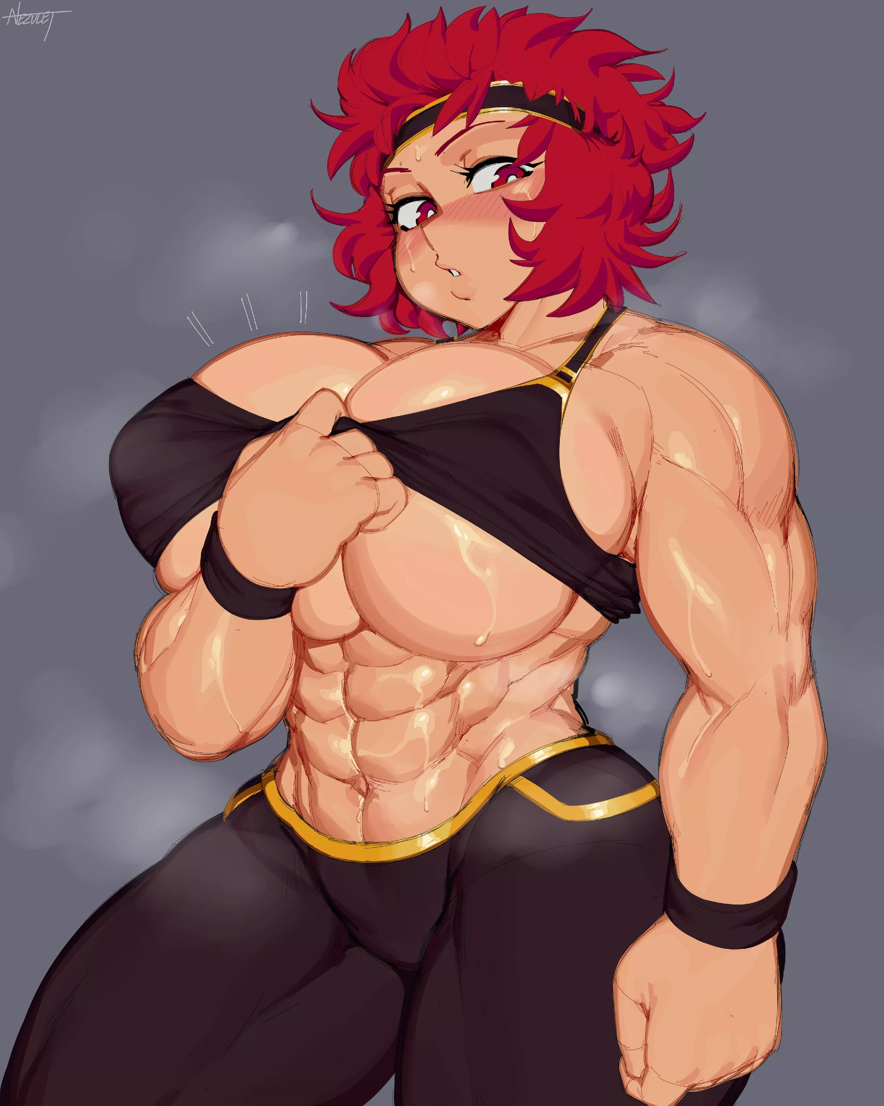 gym shirt just about holding together (@nezulet)