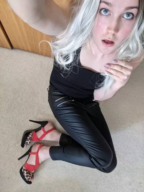 Oh.. hey, you werent supposed to be back for a few hours... w..why are you unzipping your pants 🥺