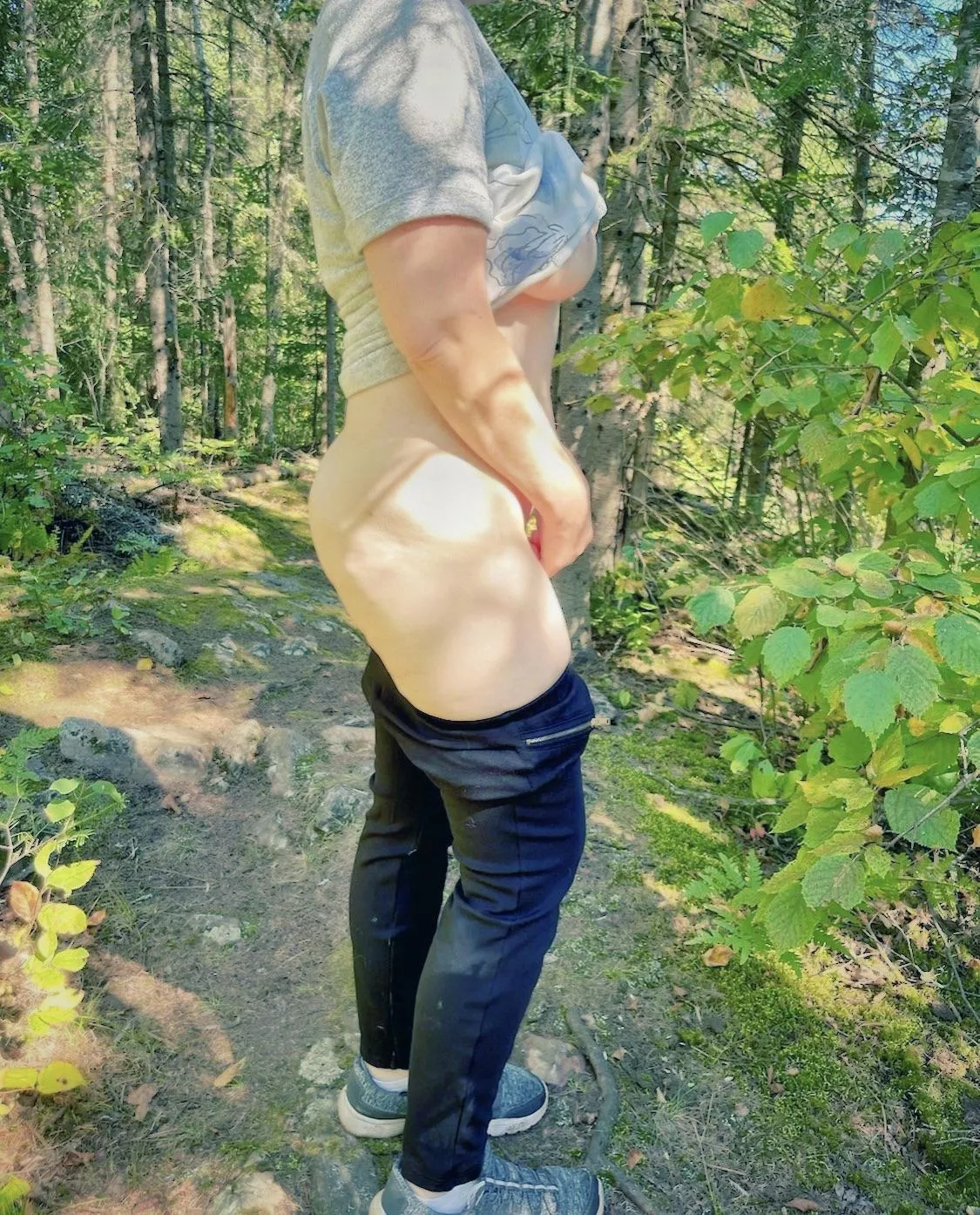 44 yo mom on a hiking trail. Would you.