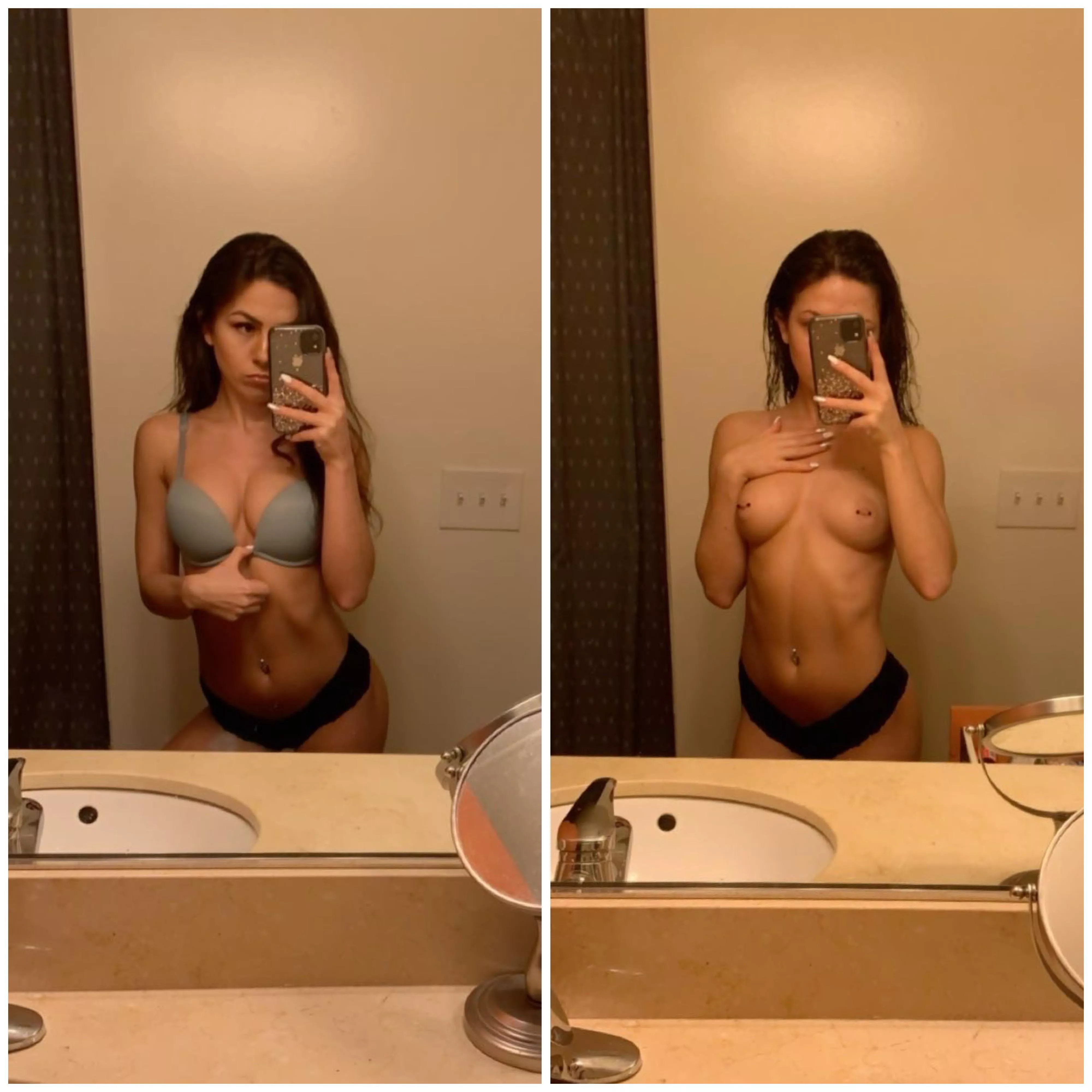 Before and after the shower 😘