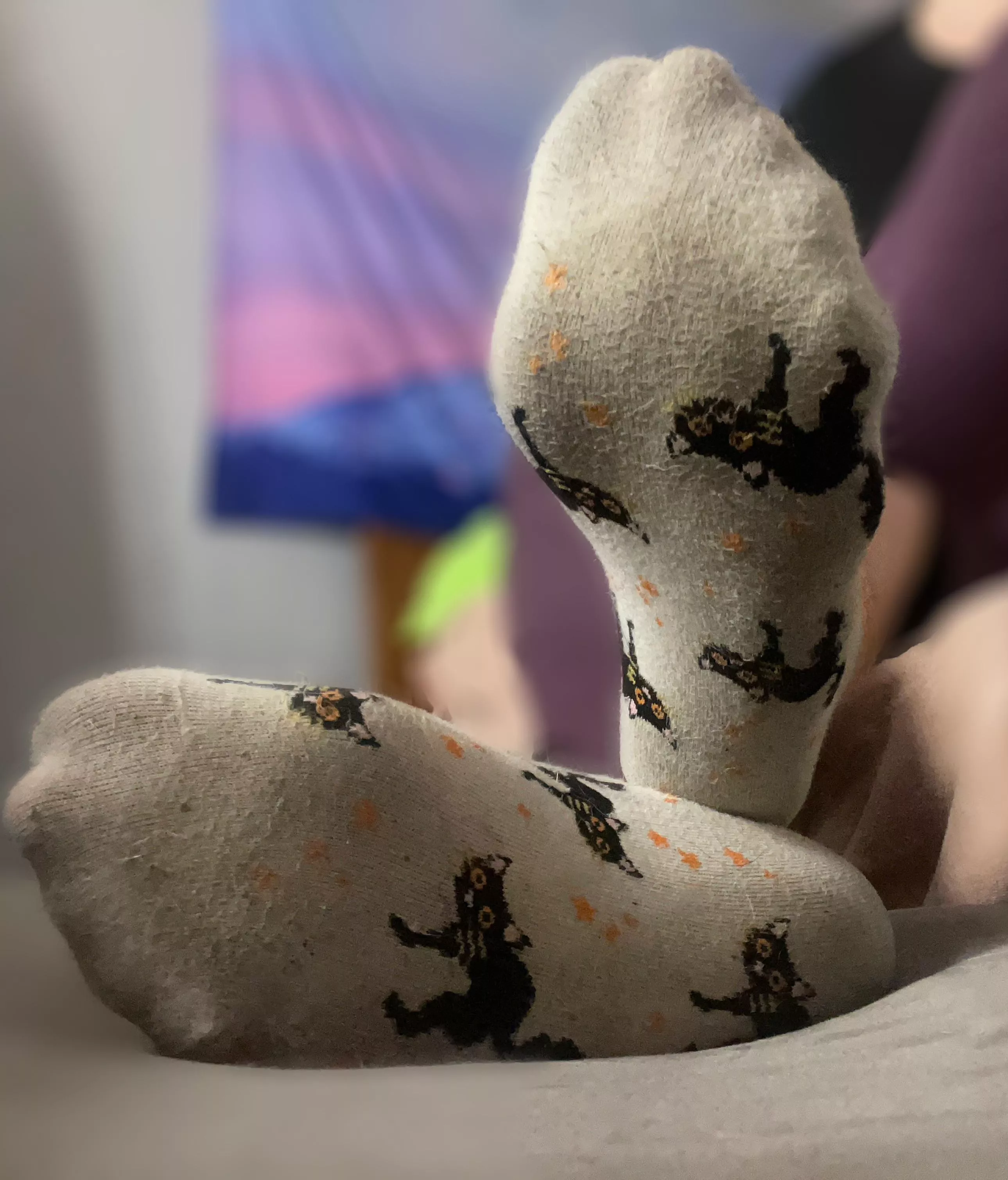 Day three of the spooky socks 🎃 guess who works a double today 😌