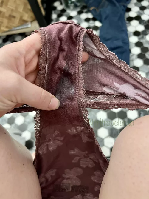 I know you’re used to seeing outside wet spots from me so here’s inside my panties for once