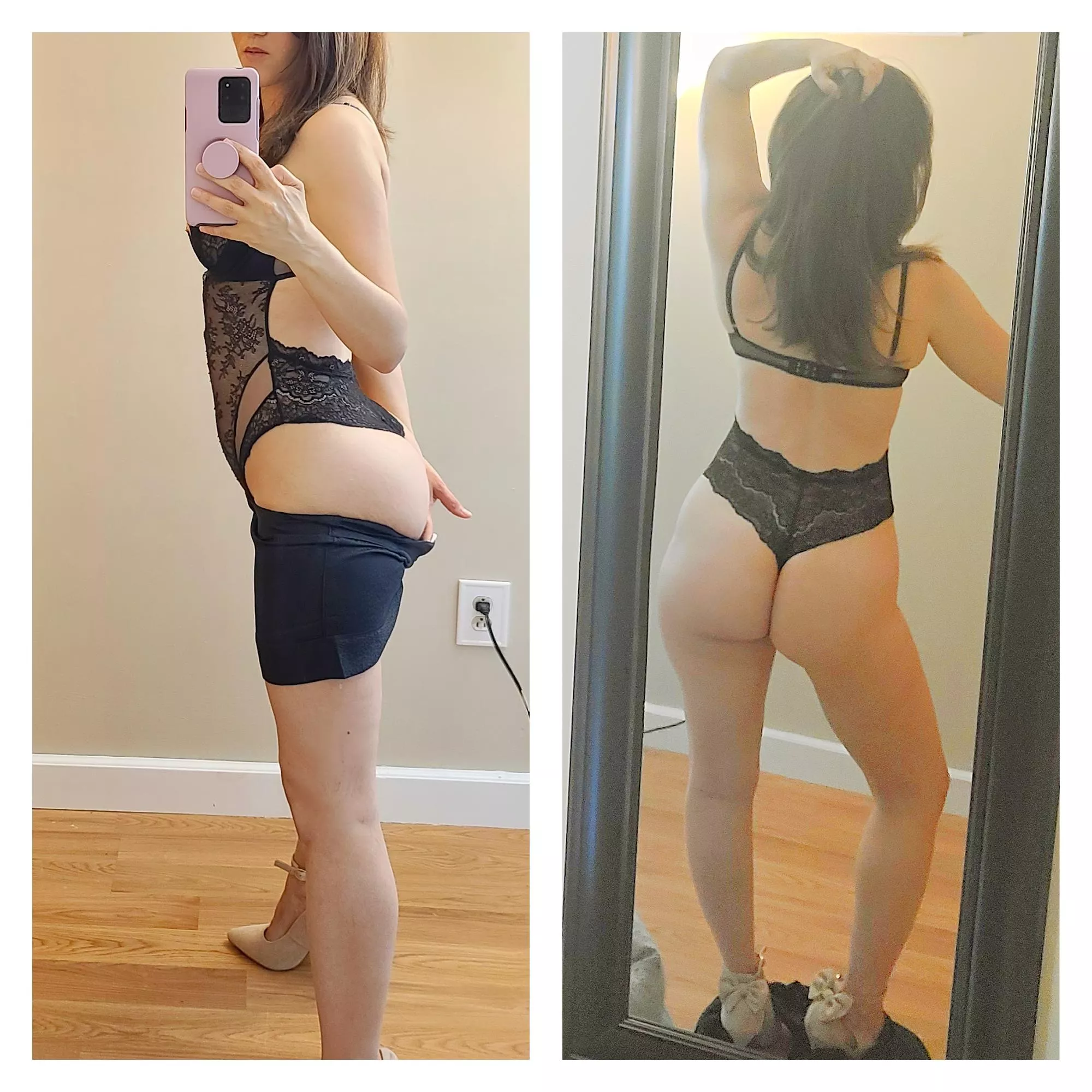 She loves her lingerie so much she likes to keep it on most of the time but it's okay it's so damn hot when she pulls it to the side for me when she's wet and ready! She loves her lingerie so much she likes to keep it on most of the time but it's okay it's so damn hot when she pulls it to the side for me when she's wet and ready!