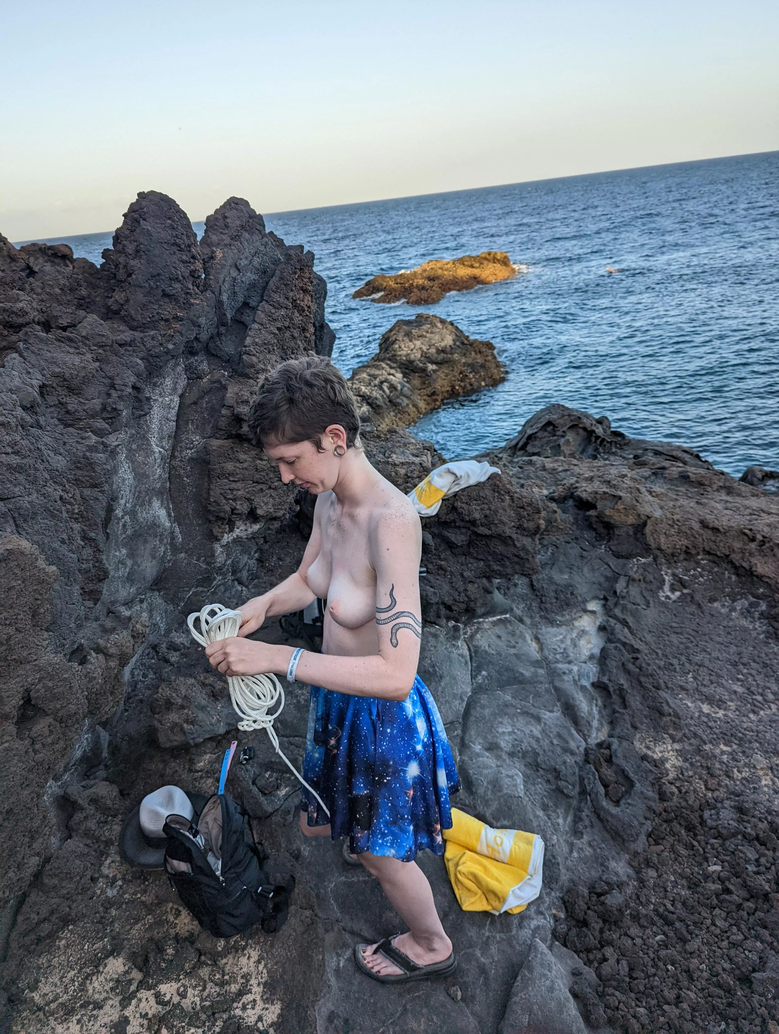 wrapping up after a fun rope date outdoors