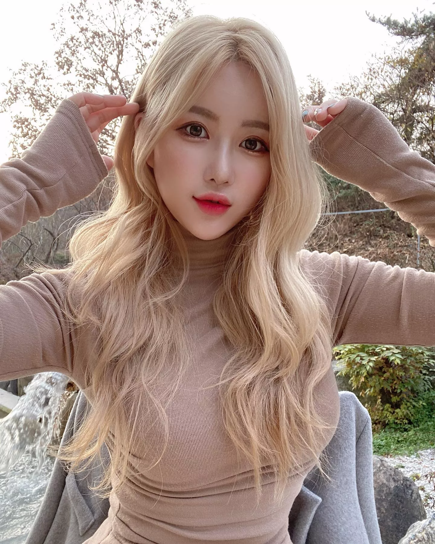 Blonde asian