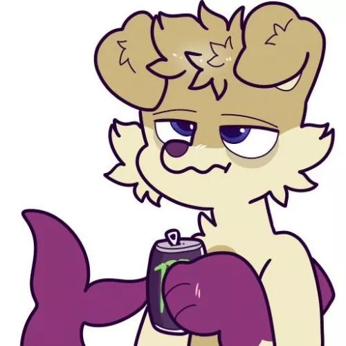 morning monster 🌈 <comm for skruffl, art by me @spookyfoxinc on twitter>