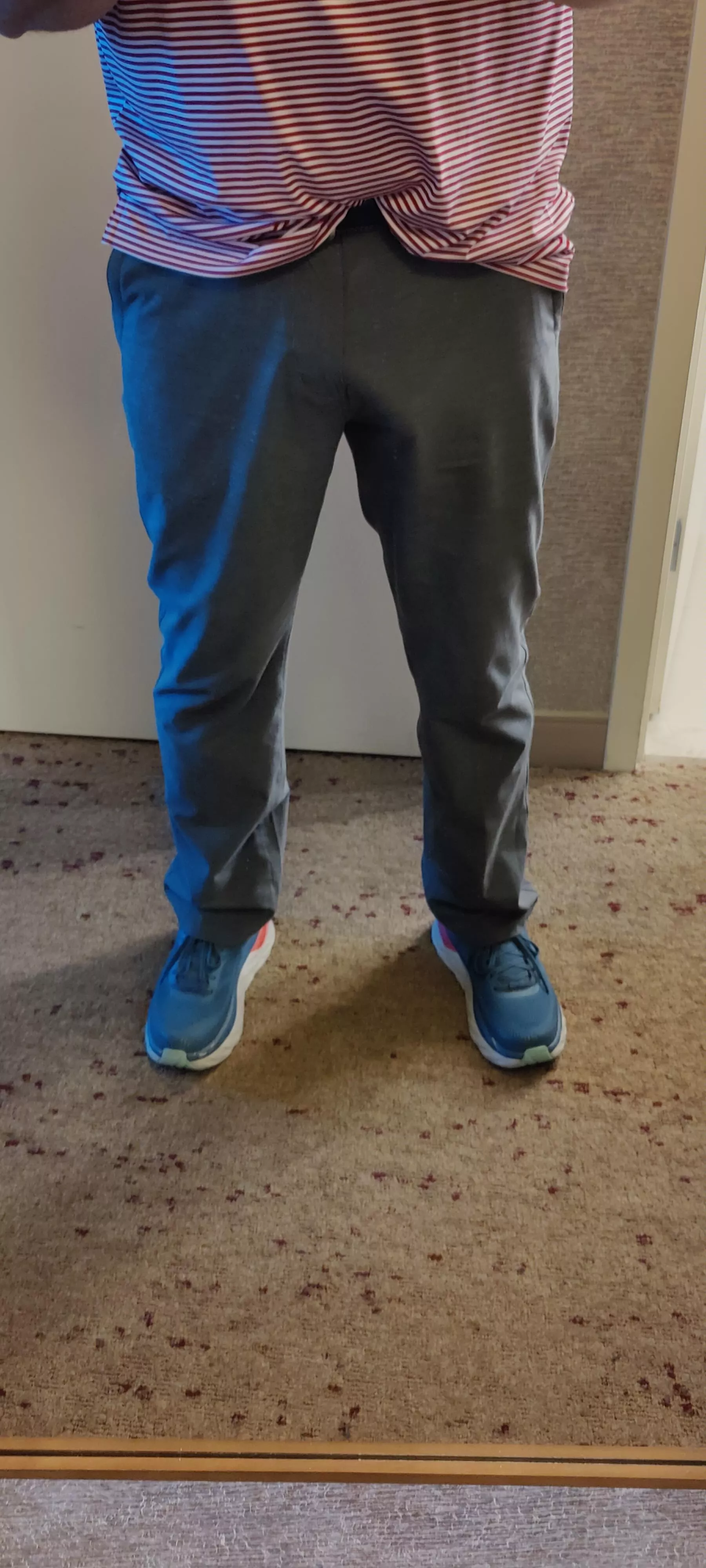[59] Walking around the Airports today and didn't catch one woman looking at me. I guess I am too old to check out now. #Boomer #CockOutline