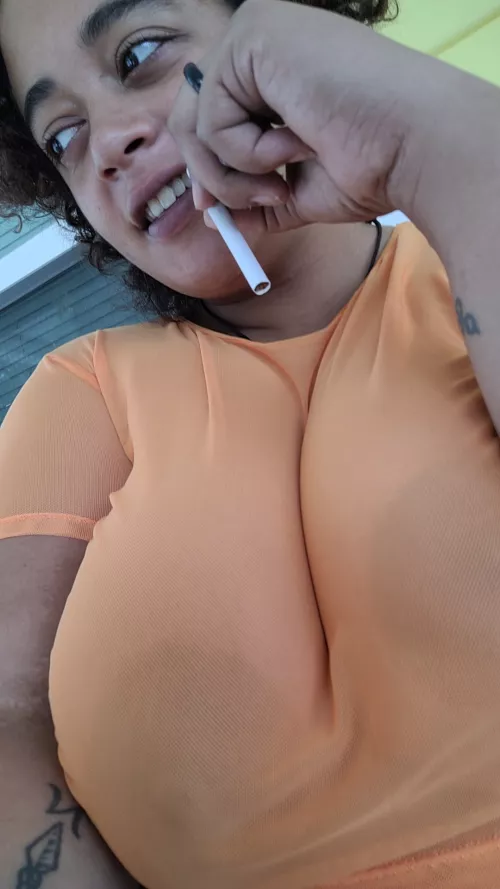 did you want to take a walk while we smoke so I can show off my perfect tits?