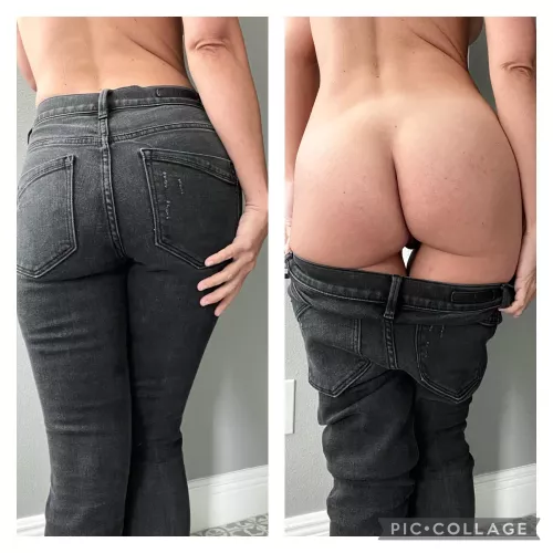 I rarely wear panties with jeans because I like the way it feels when they rub against my clit. 🤷🏼‍♀️ [f]41