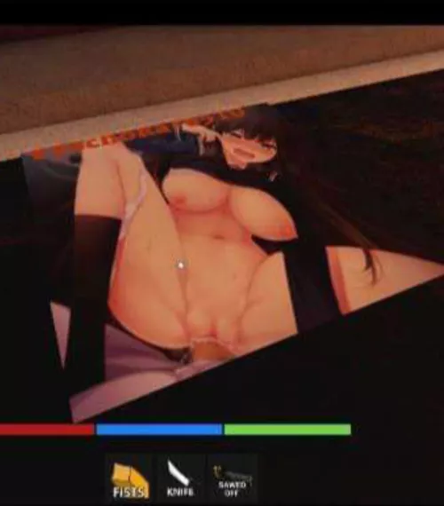 LF Color Source: 1boy, 1girl, long hair, brown hair, finger on cheek, blush, black longsleeve, naval, panty around leg, black footwear, cum in pussy, on top(?)