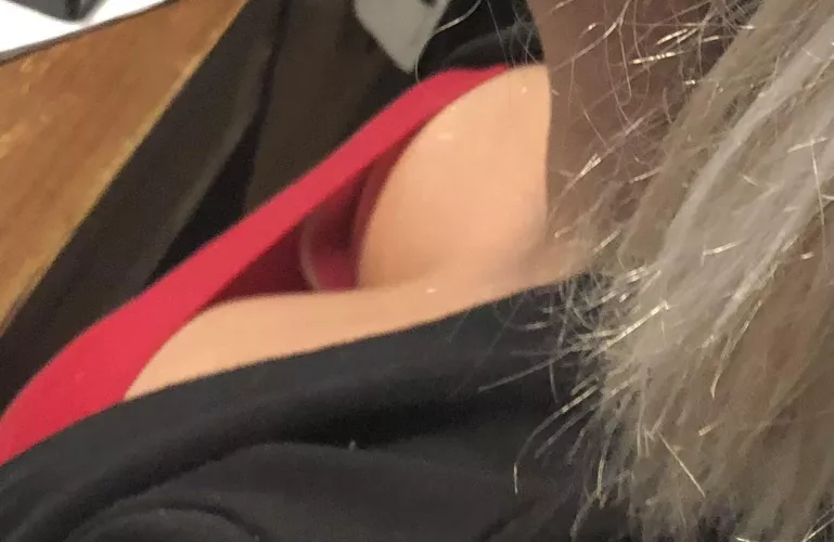 Looking down on my boss’s tits. They may be small but sure are amazing.