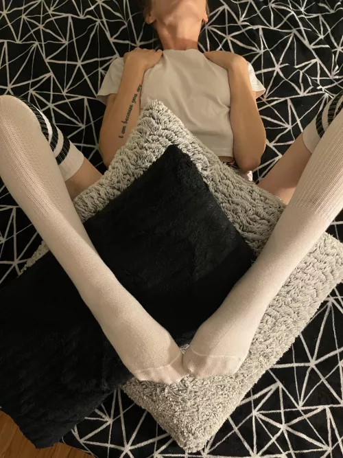 You can take everything else off but the socks stay on