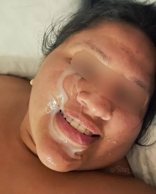 Always happy to get a facial after awesome sex. Can you tell? 😄