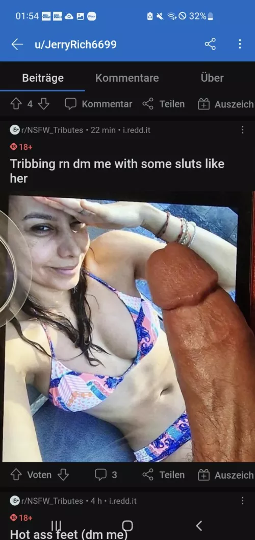 Guys please report the user Jerryrich6699, He is using MY CONTENT and Tributes to get Dms. Below is the pics he is using. That's MY Dick and my Tribs, check my profile