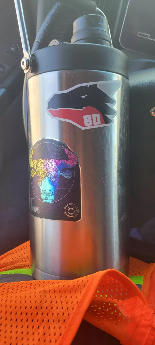 I put a BD sticker on my work water bottle. if they know they know. and if they don't then it's just a neat dragon sticker.