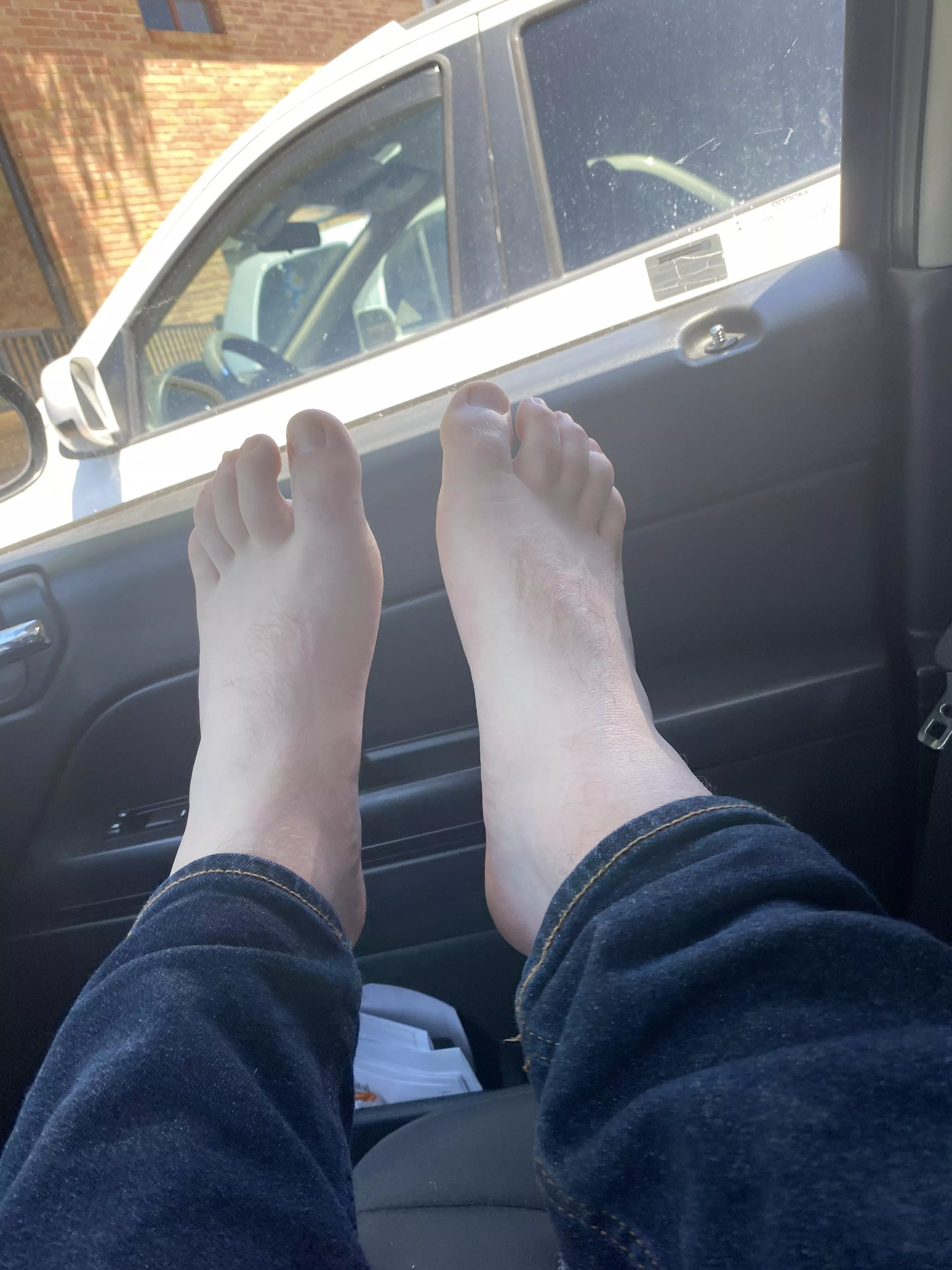In the car :)