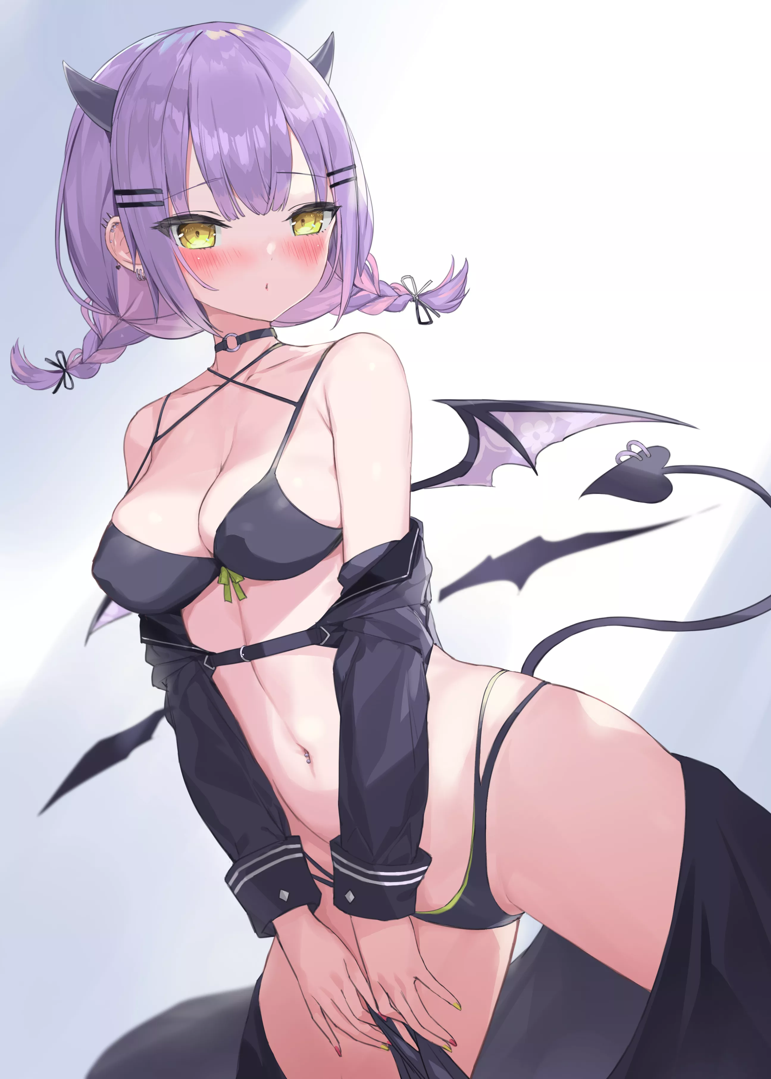 shy demon girl
