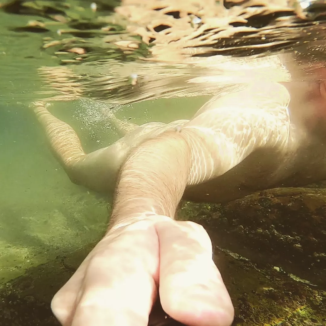 Underwater.