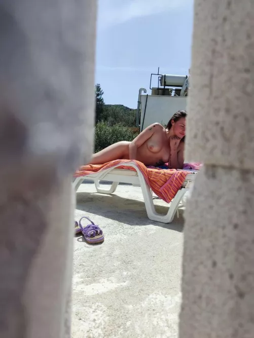 will you spy on me sunbathing or will you come and fuck me?