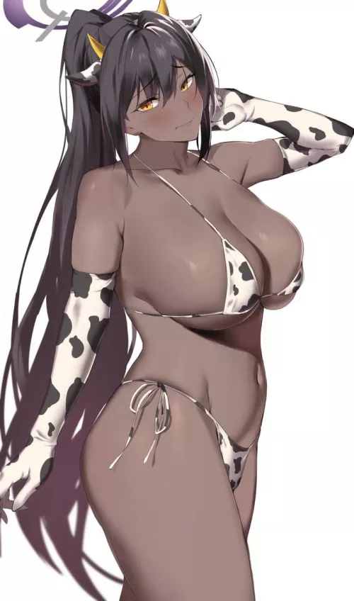 It’s time for some milk with cow bikini Karin..