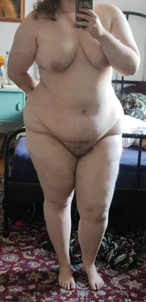 (F23 177cm 110kg) Losing weight is difficult with PCOS and lipoedema, so I need to learn to accept my body as it is. Tats are edited out for privacy.
