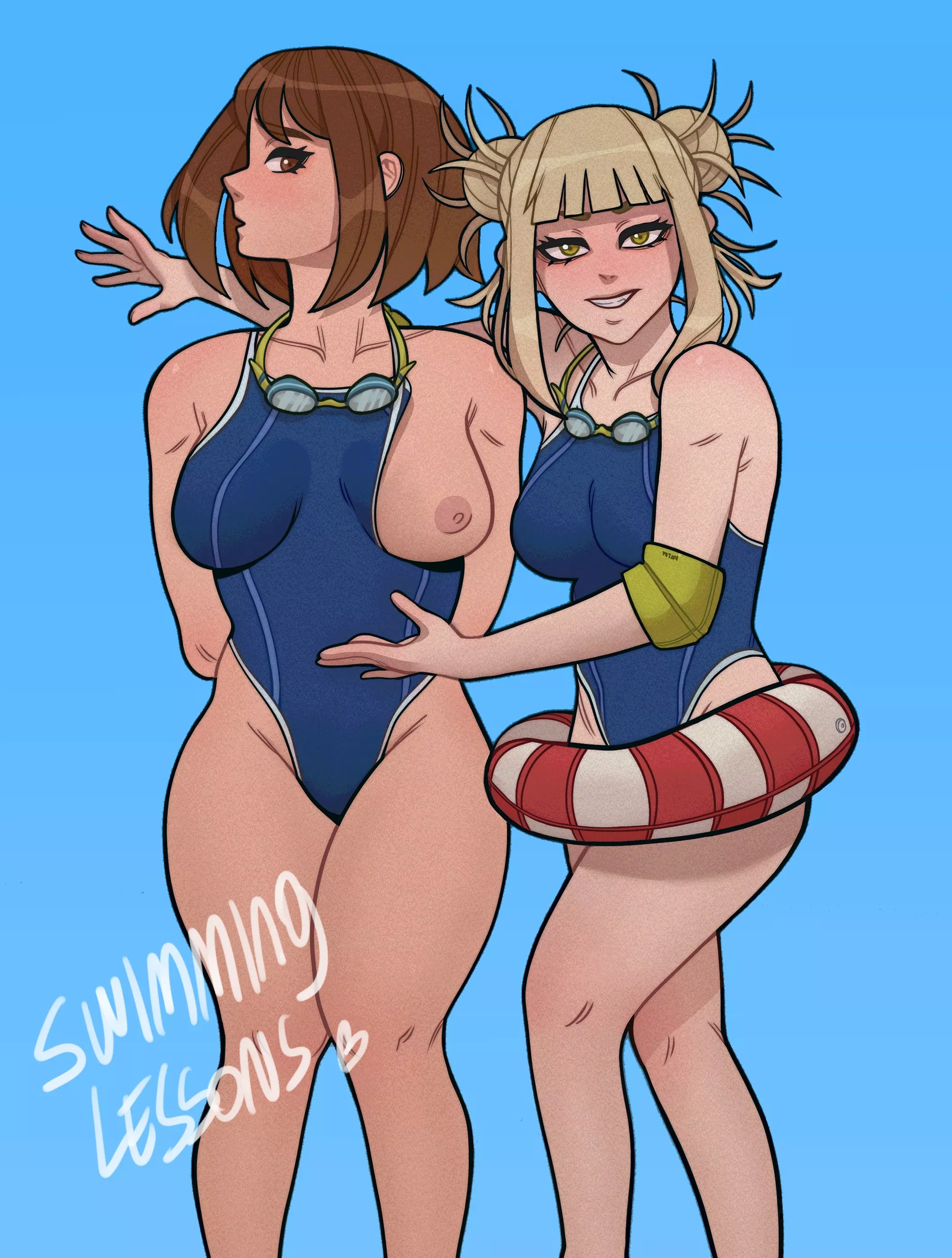 Ochako and Toga's swimming lessons (@lilliamfeels)